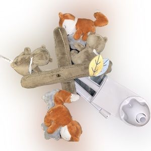 Lambs & Ivy woodland infant mobile Sierra sky brown bear/fox